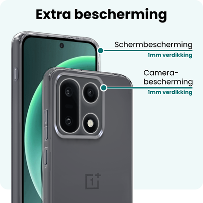 Forterra OnePlus 15 Hoesje Siliconen Backcover Lichtgewicht - Transparant