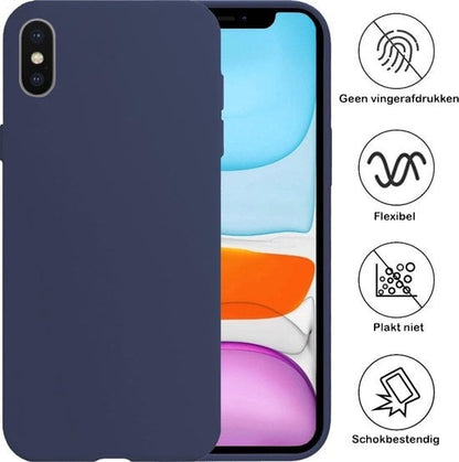 Forterra iPhone X Hoesje Siliconen Backcover Lichtgewicht - Donkerblauw