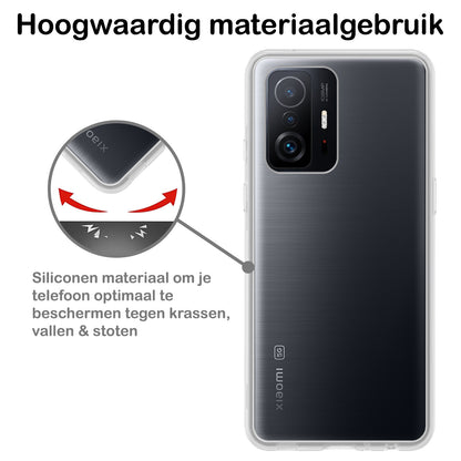 Forterra Xiaomi 11T Pro Hoesje Siliconen Backcover Lichtgewicht - Transparant