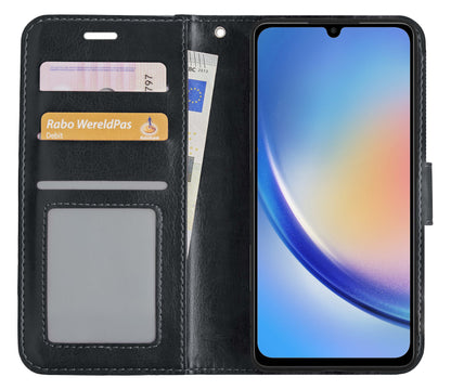 Forterra Samsung A34 Hoesje Bookcase Cover met Kaarthouder - Zwart
