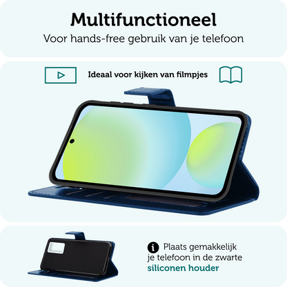 Forterra Samsung S24 FE Hoesje Bookcase Cover met Kaarthouder - Donkerblauw