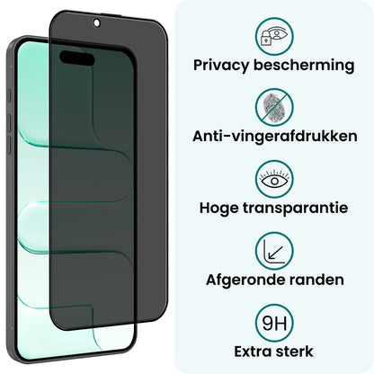 Forterra iPhone Air Screenprotector Gehard Glas - Privacy