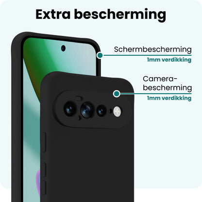 Forterra Google Pixel 11 Pro XL Hoesje Siliconen Backcover Lichtgewicht - Zwart