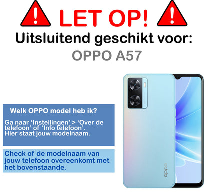Forterra OPPO A57 Hoesje Bookcase Cover met Kaarthouder - Donkerblauw