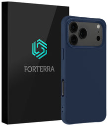 Forterra iPhone 17 Pro Hoesje Siliconen Backcover Lichtgewicht - Donkerblauw