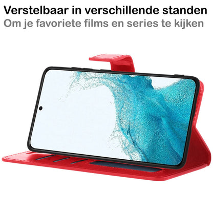 Forterra Samsung S22 Ultra Hoesje Bookcase Cover met Kaarthouder - Rood