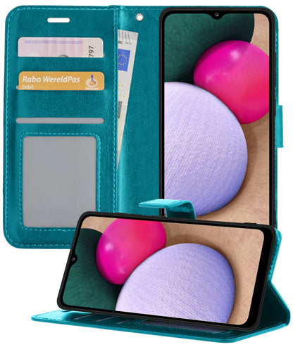 Forterra Samsung A03s Hoesje Bookcase Cover met Kaarthouder - Turquoise