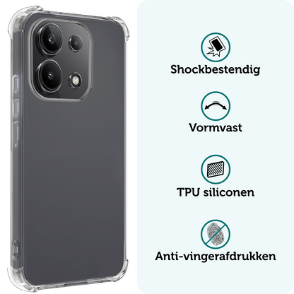 Forterra Xiaomi Redmi Note 13 4G Hoesje Shockproof Backcover Siliconen - Transparant