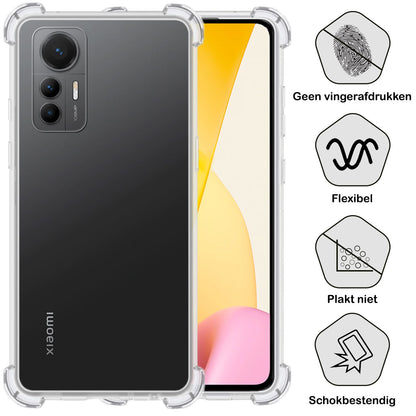 Forterra Xiaomi 12 Lite Hoesje Shockproof Backcover Siliconen - Transparant