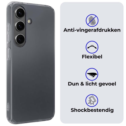 Forterra Samsung S24 Plus Hoesje Siliconen Backcover Lichtgewicht - Transparant