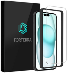 Forterra iPhone 15 Pro Screenprotector Gehard Glas met Installatieframe