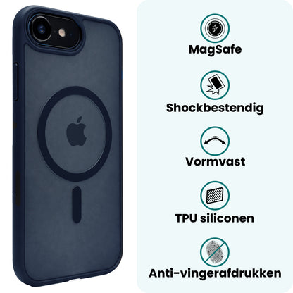 Forterra iPhone 17e Hoesje Geschikt voor Magsafe Backcover Shockproof - Donkerblauw