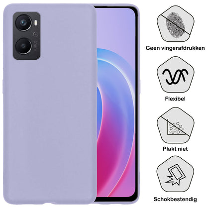 Forterra OPPO A96 Hoesje Siliconen Backcover Lichtgewicht - Lila