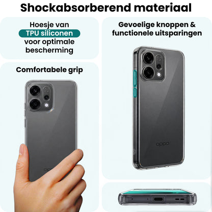 Forterra OPPO Reno 14 Hoesje Siliconen Backcover Lichtgewicht - Transparant