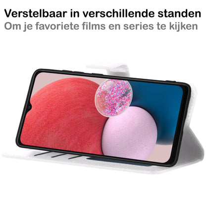 Forterra Samsung A13 5G Hoesje Bookcase Cover met Kaarthouder - Wit