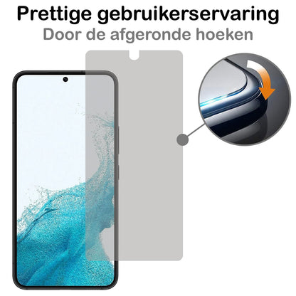 Forterra Samsung S22 Plus Screenprotector Gehard Glas - Privacy