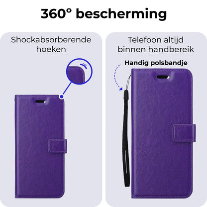 Forterra Samsung A55 Hoesje Bookcase Cover met Kaarthouder - Paars