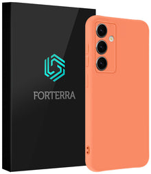 Forterra Samsung S25 Hoesje Siliconen Backcover Lichtgewicht - Perzik
