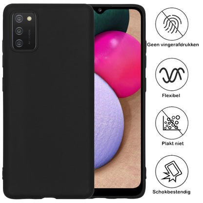 Forterra Samsung A03s Hoesje Siliconen Backcover Lichtgewicht - Zwart