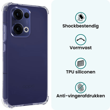 Forterra OPPO Reno 13 Hoesje Shockproof Backcover Siliconen - Transparant