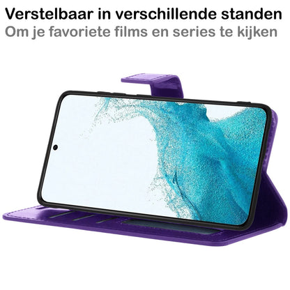 Forterra Samsung S22 Ultra Hoesje Bookcase Cover met Kaarthouder - Paars