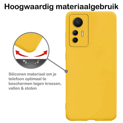 Forterra Xiaomi 12 Lite Hoesje Siliconen Backcover Lichtgewicht - Geel