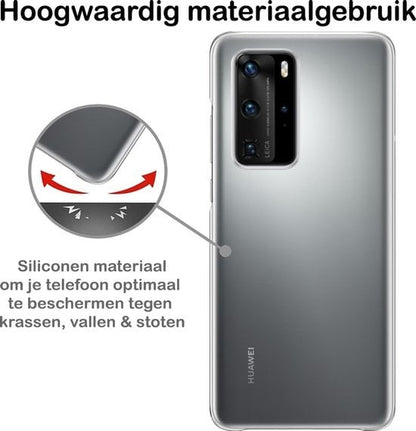 Forterra Huawei P40 Pro Hoesje Siliconen Backcover Lichtgewicht - Transparant