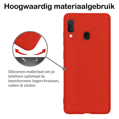 Forterra Samsung A20e Hoesje Siliconen Backcover Lichtgewicht - Rood
