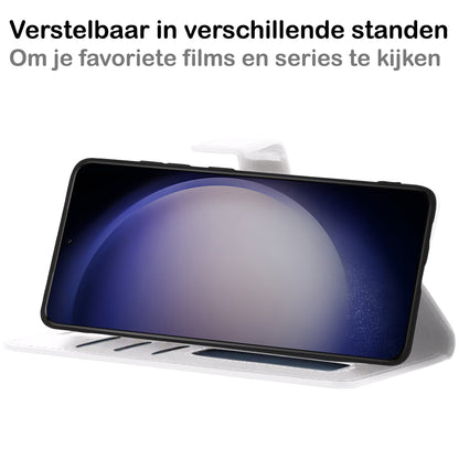 Forterra Samsung S23 Plus Hoesje Bookcase Cover met Kaarthouder - Wit
