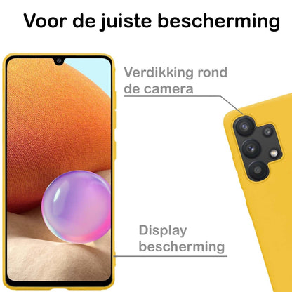 Forterra Samsung A32 4G Hoesje Siliconen Backcover Lichtgewicht - Geel