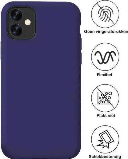 Forterra iPhone 11 Hoesje Siliconen Backcover Lichtgewicht - Donkerblauw