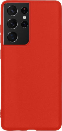 Forterra Samsung S21 Ultra Hoesje Siliconen Backcover Lichtgewicht - Rood