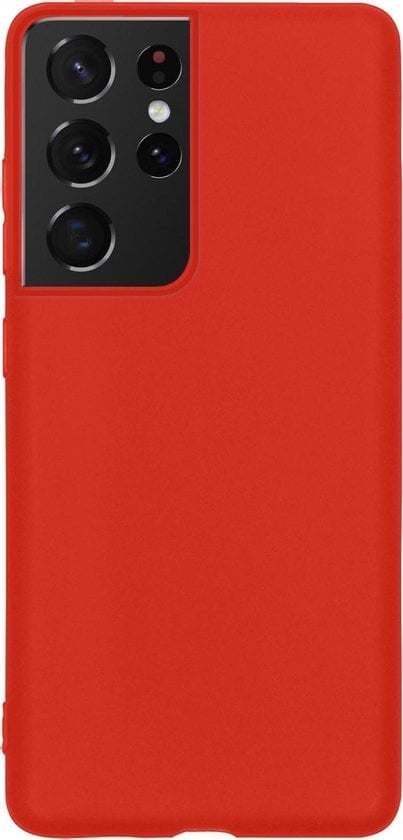 Forterra Samsung S21 Ultra Hoesje Siliconen Backcover Lichtgewicht - Rood