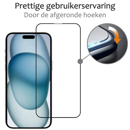Forterra iPhone 15 Pro Screenprotector Gehard Glas - Full Screen
