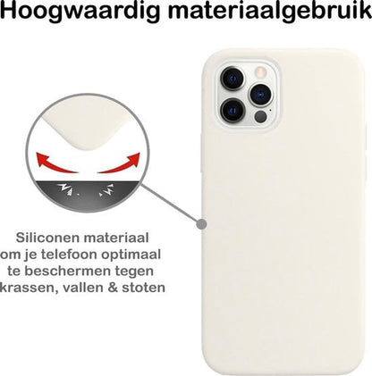 Forterra iPhone 12 Pro Max Hoesje Siliconen Backcover Lichtgewicht - Wit