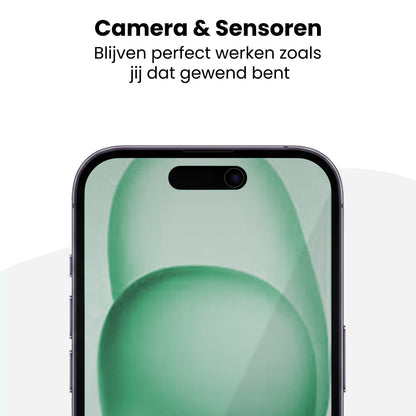 Forterra Privacy Screenprotector Geschikt voor Apple iPhone 15 Plus - Met Installatie Kit - Privacy - Beschermglas - Flexibel Glas - Tempered Glass - Screen Protector