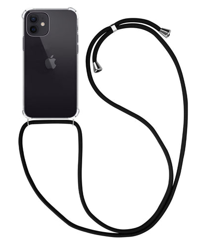 Forterra iPhone 12 Hoesje met Koord Backcover Shockproof - Transparant