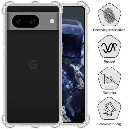 Forterra Google Pixel 8 Hoesje Shockproof Backcover Siliconen - Transparant