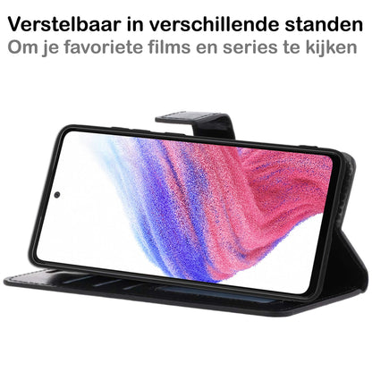 Forterra Samsung A53 Hoesje Bookcase Cover met Kaarthouder - Zwart