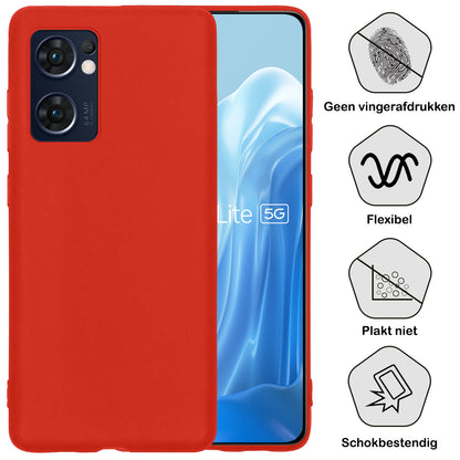 Forterra OPPO Find X5 Lite Hoesje Siliconen Backcover Lichtgewicht - Rood
