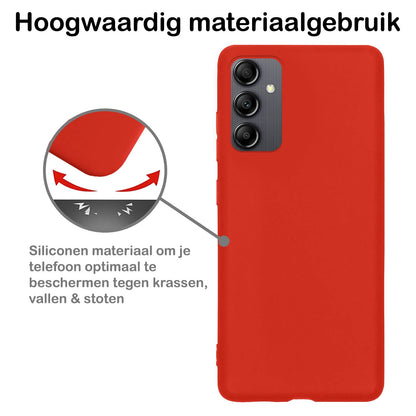 Forterra Samsung A14 Hoesje Siliconen Backcover Lichtgewicht - Rood