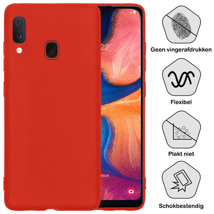 Forterra Samsung A20e Hoesje Siliconen Backcover Lichtgewicht - Rood
