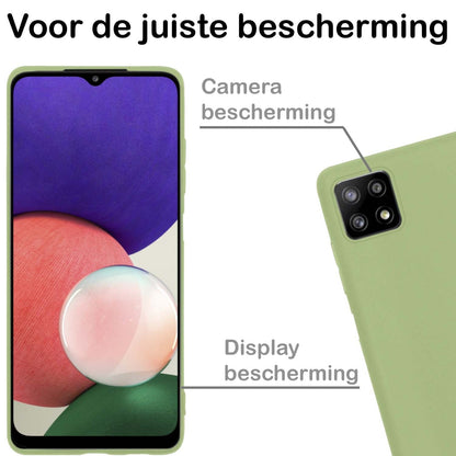 Forterra Samsung A22 4G Hoesje Siliconen Backcover Lichtgewicht - Groen