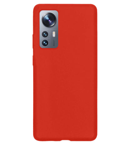 Forterra Xiaomi 12 Pro Hoesje Siliconen Backcover Lichtgewicht - Rood