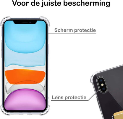 Forterra iPhone Xs Max Hoesje Kaarthouder Backcover Shockproof - Transparant