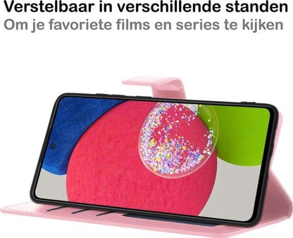 Forterra Samsung A52s Hoesje Bookcase Cover met Kaarthouder - Lichtroze