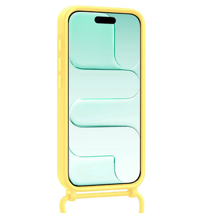 Forterra iPhone Air Hoesje Met Telefoonkoord en Pasjeshouder Siliconen - Geel