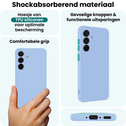 Forterra Samsung A36 Hoesje Siliconen Backcover Lichtgewicht - Lichtblauw