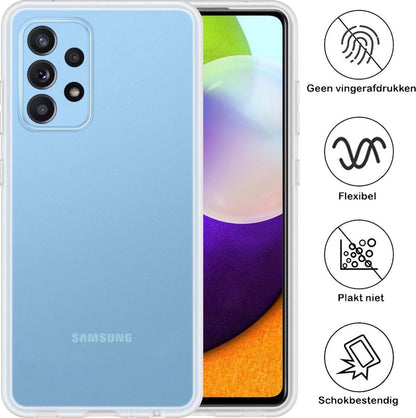 Forterra Samsung A52 Hoesje Siliconen Backcover Lichtgewicht - Transparant