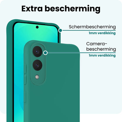Forterra Samsung S25 Edge Hoesje Siliconen Backcover Lichtgewicht - Donkergroen